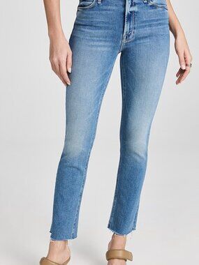 MOTHER Mid Rise Dazzler Ankle Fray Jeans in Riding The Cliffside sz 25